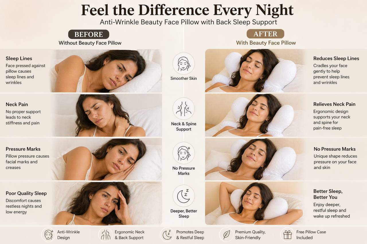 Memory Foam Wrinkle-Free Beauty Sleep Pillow