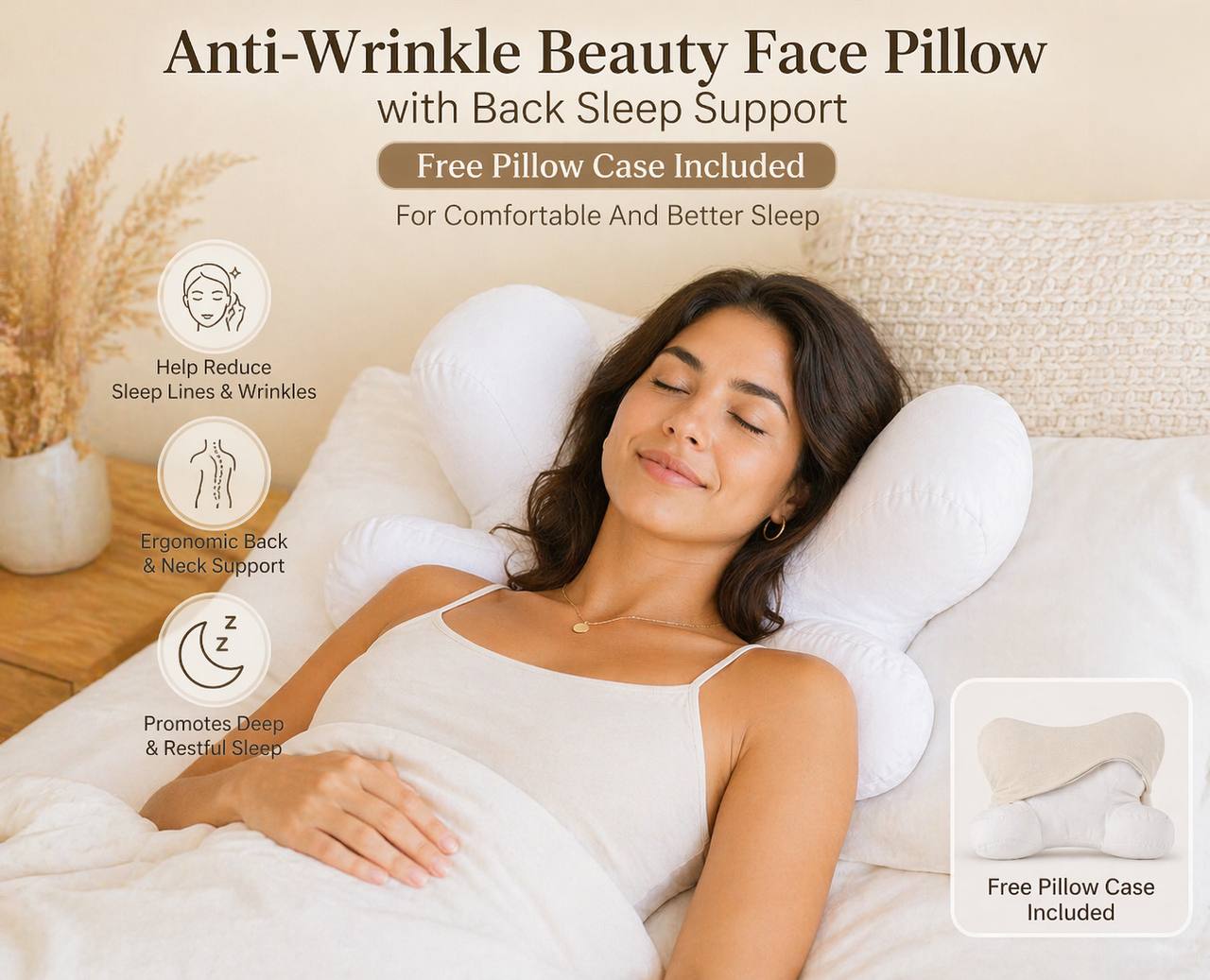 Memory Foam Wrinkle-Free Beauty Sleep Pillow
